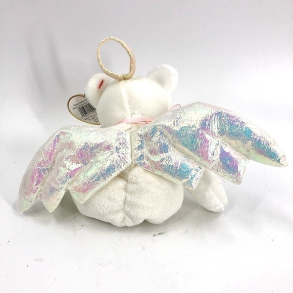 Retired 1998 Ty Beanie Babies Halo Angel Bear Wings Tag Attached Errors Rare - Picture 4 of 13
